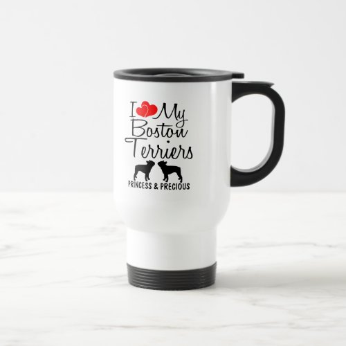 Custom I Love My Two Boston Terriers Mug