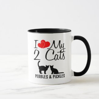 Custom I Love My Two Cats Mug