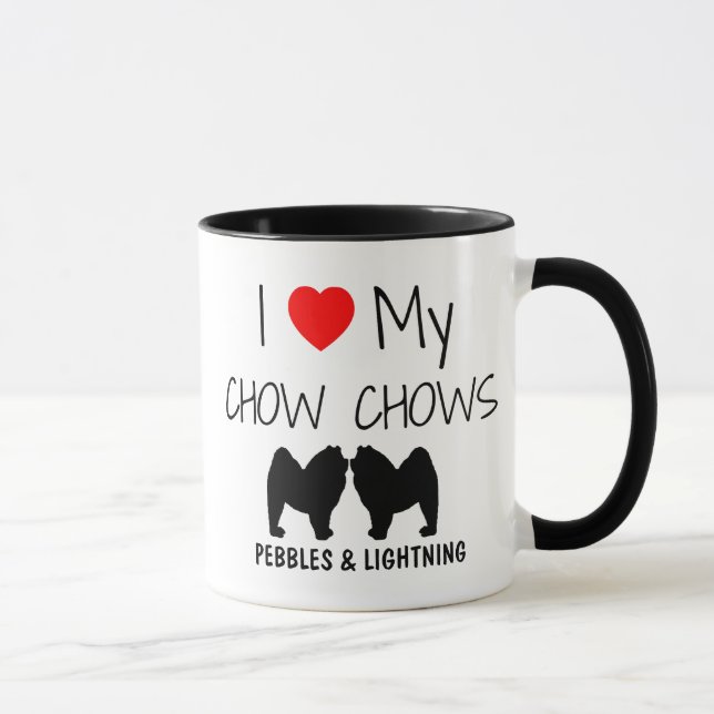 Custom I Love My Two Chow Chows Mug (Right)