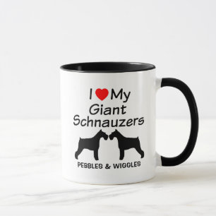 Custom I Love My Two Giant Schnauzer Dogs Mug