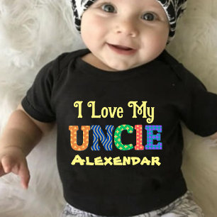 Custom I love my uncle (Uncle Name) Baby Bodysuit
