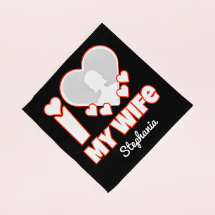 Custom I Love My Wife – Add Name & Photo Bandana