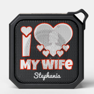 Custom I Love My Wife – Add Name & Photo Bluetooth Speaker