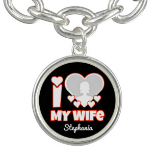 Custom I Love My Wife – Add Name & Photo Bracelet