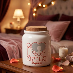 Custom I Love My Wife – Add Name & Photo Candy Jar