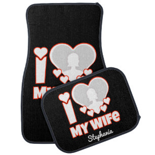 Custom I Love My Wife – Add Name & Photo Car Floor Mat
