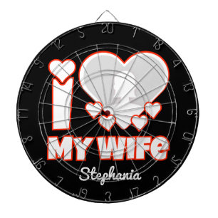 Custom I Love My Wife – Add Name & Photo Dart Board
