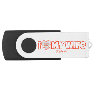 Custom I Love My Wife – Add Name & Photo Flash Drive