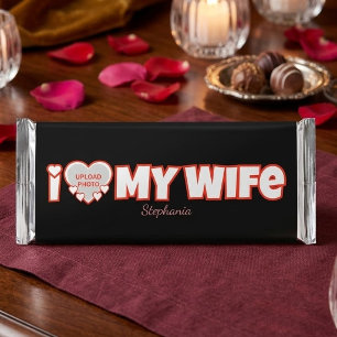Custom I Love My Wife – Add Name & Photo Hershey Bar Favors