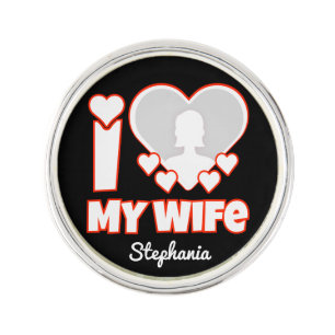 Custom I Love My Wife – Add Name & Photo Lapel Pin