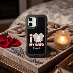 Custom I Love My Wife – Add Name & Photo iPhone 16 Case