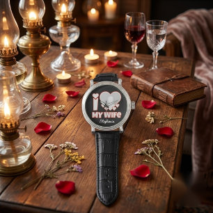 Custom I Love My Wife – Add Name & Photo Watch