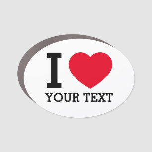 Custom "I Love" Oval Car Magnet