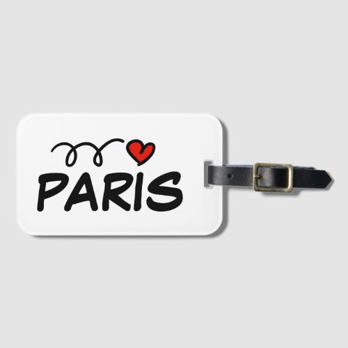 Custom I LOVE PARIS travel luggage tags