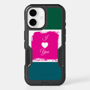 Custom “I Love You” Color Block Phone Case – Roman