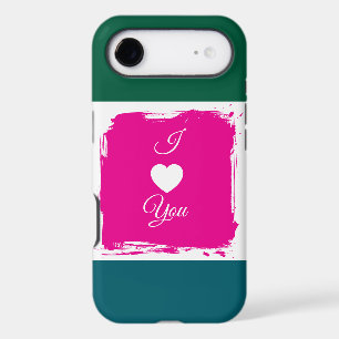 Custom “I Love You” Color Block Phone Case – Roman