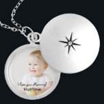 Custom  I love you Mommy baby photo Mom Locket Necklace<br><div class="desc">Customize this locket with baby's photo. I love you mommy necklace locket is a great mother's day gift for first time new moms,  which she will cherish.</div>
