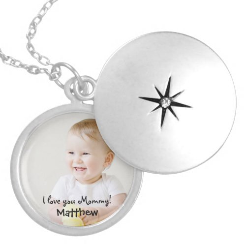 Custom  I love you Mommy baby photo Mom Locket Necklace