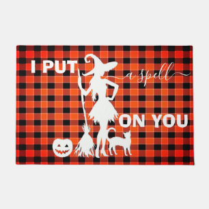 Custom I PUT A SPELL ON YOU Checkered Welcome Deco Doormat