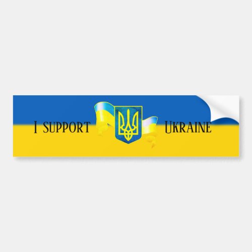 Custom I support Ukraine UKRAINIAN FLAG IstandUA Bumper Sticker