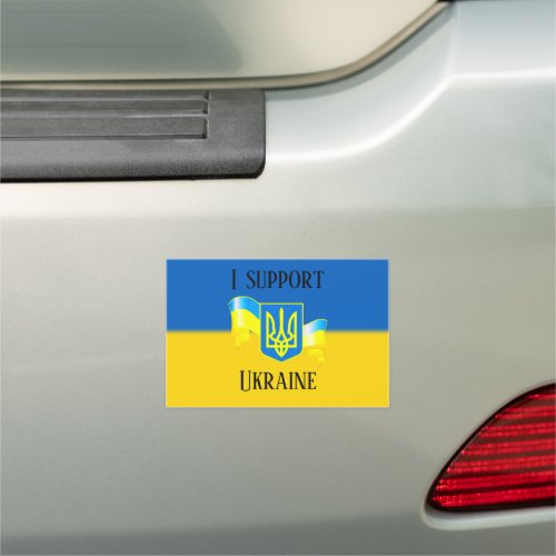 Custom I support Ukraine UKRAINIAN FLAG IstandUA Car Magnet