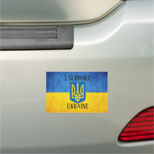 Custom I support Ukraine UKRAINIAN FLAG I stand UA Car Magnet