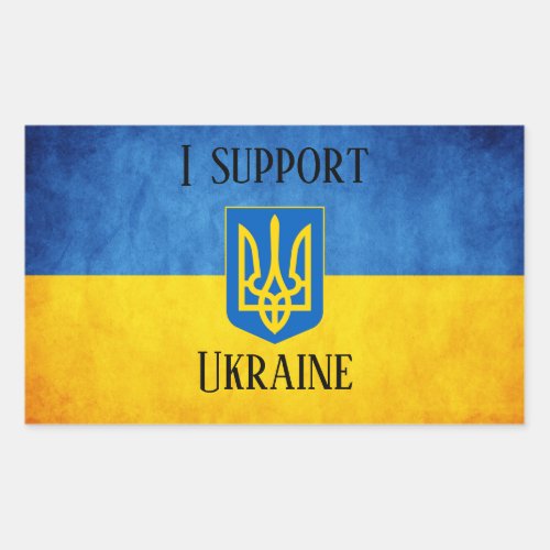 Custom I support Ukraine UKRAINIAN FLAG Istandw  Rectangular Sticker
