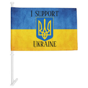 Custom I support Ukraine UKRAINIAN I stand for UA Car Flag