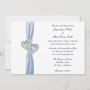 Custom Ice Blue Hearts Wedding Invitation by atteestude at Zazzle