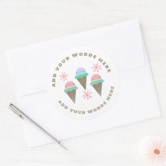 Custom Ice Cream Cone Stickers