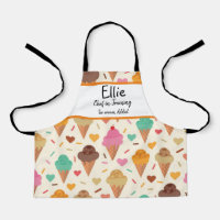 Custom ice cream pattern chef in training  apron