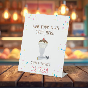 Custom Ice Cream Shop Sweet Treats Table Sign