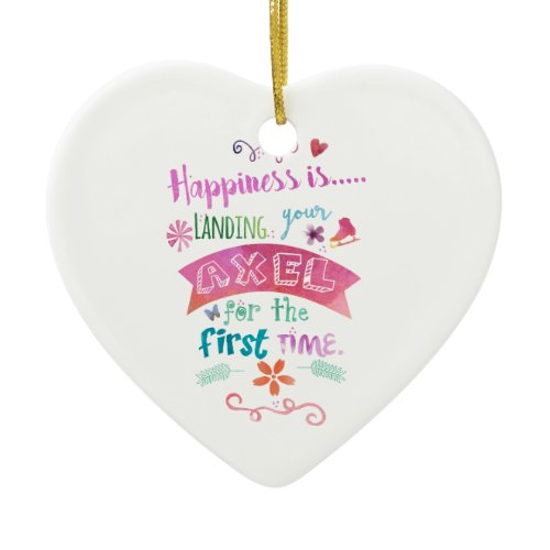 Custom Ice Figure Skating Giftware Happiness Skate Ceramic Ornament