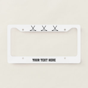 Custom ice hockey fan car license plate frame