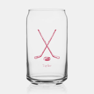 Custom Ice Hockey Icons Any Color Personalized Can Glass