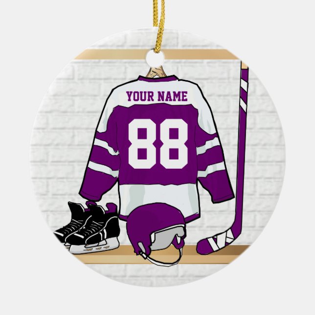 Custom Ice Hockey Jersey Ceramic Ornament (Front)