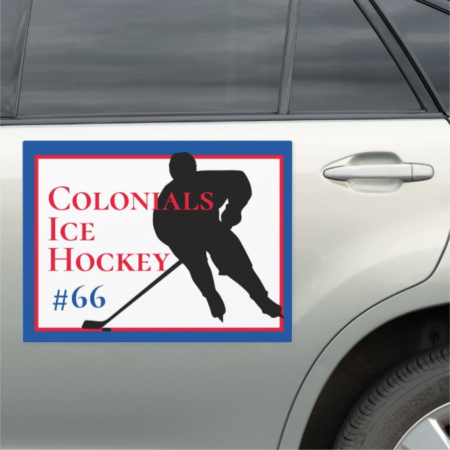 Custom Ice Hockey Team Car Magnet (In Situ)