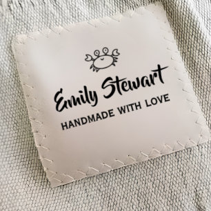 Custom icon Script handmade with love  Satin Ribbon