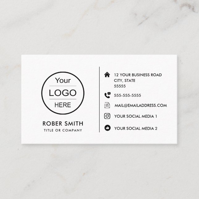 Custom Icons for Social Media Business Cards: A M Card (Front)