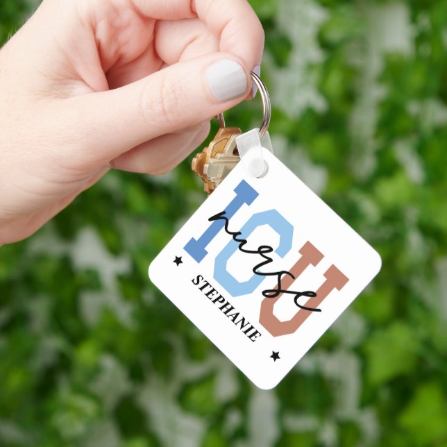 Custom ICU nurse keychain, Nurse Appreciation Gift Keychain (Hand)