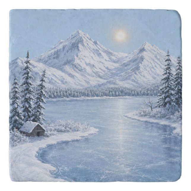 Custom Icy Winter  Trivet (Front)