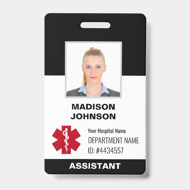 Custom ID Badge – Employee Photo, Logo, Barcode (Front)