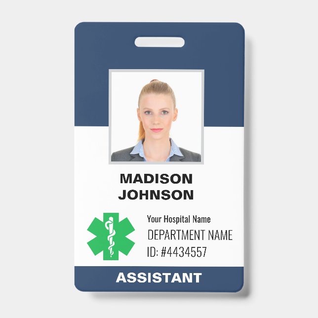 Custom ID Badge – Employee Photo, Logo, Barcode (Front)