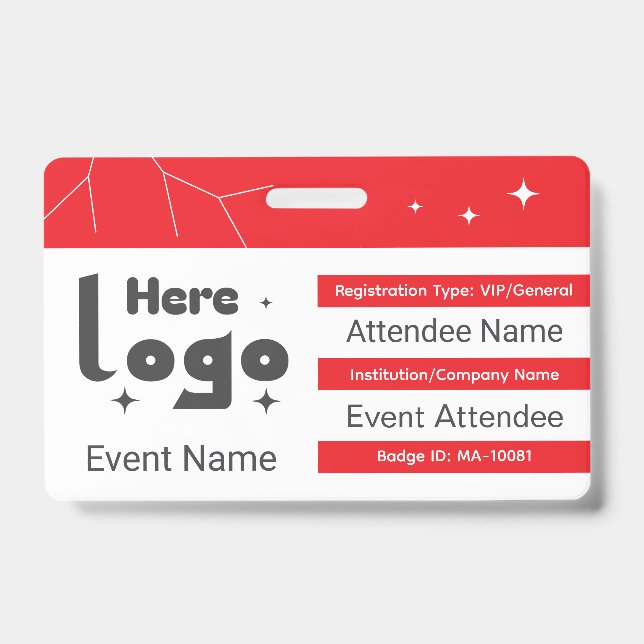 Custom ID badge with QR code and logo (Front)