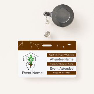 Custom ID badge with QR code and logo