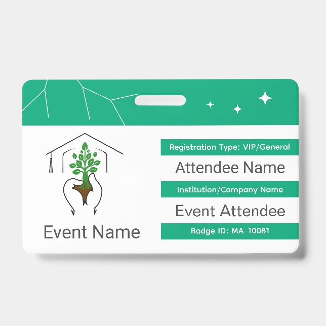Custom ID badge with QR code and logo (Front)