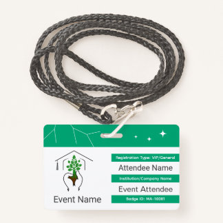 Custom ID badge with QR code and logo