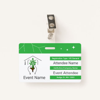Custom ID badge with QR code and logo