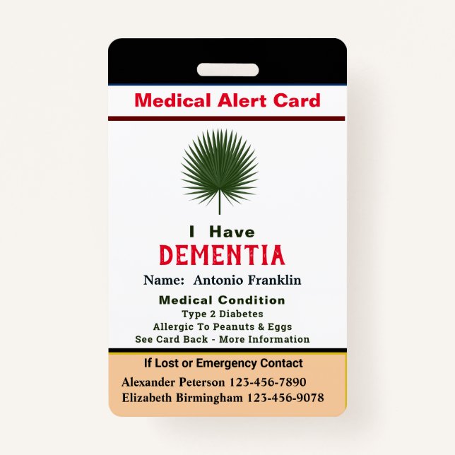 Custom ID Identification Child Adult Name Badge (Front)