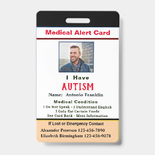 Custom ID Identification Child Adult Photo Name Badge